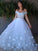 A-Line/Princess Tulle Applique Sleeveless Off-the-Shoulder Floor-Length Two Piece Dresses HEP0001635