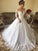 Ball Gown Off-the-Shoulder Long Sleeves Sweep/Brush Train Lace Tulle Wedding Dresses HEP0006406
