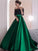 A-Line/Princess Off-the-Shoulder 3/4 Sleeves Lace Ruched Sweep/Brush Train Satin Dresses HEP0002482