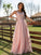 A-Line/Princess Ruched V-neck Sleeveless Floor-Length Dresses HEP0001516