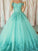 Ball Gown Sleeveless Off-the-Shoulder Applique Floor-Length Tulle Dresses HEP0001912