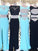 Sheath/Column Sleeveless Scoop Floor-Length Applique Satin Two Piece Dresses HEP0002478
