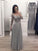 A-Line/Princess Chiffon Applique Scoop Long Sleeves Floor-Length Dresses HEP0003639