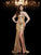 Trumpet/Mermaid High Neck Beading 3/4 Sleeves Long Sequins Dresses HEP0009114