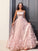 A-Line/Princess Tulle Hand-Made Flower Straps Floor-Length Sleeveless Dresses HEP0001467