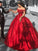 Ball Gown Sleeveless Off-the-Shoulder Sweep/Brush Train Satin Lace Dresses HEP0001671