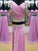 A-Line/Princess Sweetheart Sleeveless Floor-Length Beading Chiffon Two Piece Dresses HEP0002698