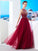 A-Line/Princess Scoop Sleeveless Floor-Length Beading Tulle Dresses HEP0002471
