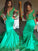 Trumpet/Mermaid Long Sleeves V-neck Satin Lace Sweep/Brush Train Dresses HEP0002272