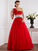Ball Gown One-Shoulder Sleeveless Hand-Made Flower Long Net Quinceanera Dresses HEP0009123