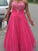 A-Line/Princess Halter Sleeveless Beading Floor-Length Tulle Plus Size Dresses HEP0003524