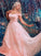 A-Line/Princess Off-the-Shoulder Applique Tulle Sleeveless Floor-Length Dresses HEP0001678