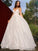 A-Line/Princess Sleeveless V-neck Tulle Sequin Sweep/Brush Train Dresses HEP0001483