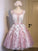 A-Line/Princess Sleeveless Scoop Tulle Applique Short/Mini Dresses HEP0008725