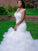 Trumpet/Mermaid V-neck Sleeveless Cathedral Train Beading Tulle Wedding Dresses HEP0006330