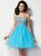 A-Line/Princess Sweetheart Sleeveless Short Beading Tulle Homecoming Dresses HEP0008657
