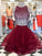 A-Line/Princess Scoop Sleeveless Organza Beading Short/Mini Homecoming Dresses HEP0008751