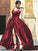 A-Line/Princess Satin Spaghetti Straps Sleeveless Ruffles Sweep/Brush Train Dresses HEP0001561