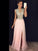 A-Line/Princess Sleeveless Bateau Chiffon Sequin Floor-Length Dresses HEP0001844