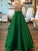 A-Line/Princess Sleeveless Floor-Length Halter Beading Satin Dresses HEP0002633