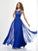 A-Line/Princess High Neck Sleeveless Beading Long Chiffon Dresses HEP0002250