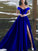 A-Line/Princess Sleeveless Off-the-Shoulder Floor-Length Ruffles Satin Dresses HEP0002058