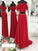 A-Line/Princess Sleeveless Off-the-Shoulder Chiffon Beading Floor-Length Two Piece Dresses HEP0002533