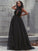 Ball Gown Tulle Ruffles V-neck Sleeveless Court Train Dresses HEP0001636