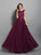 A-Line/Princess Scoop Applique Sleeveless Long Chiffon Dresses HEP0002318