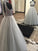 A-Line/Princess Halter Sleeveless Floor-Length Beading Tulle Dresses HEP0001960