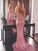 Trumpet/Mermaid Sleeveless V-neck Sweep/Brush Train Ruffles Sequins Dresses HEP0002627