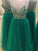 A-Line/Princess Sleeveless Spaghetti Straps Tulle Floor-Length Beading Dresses HEP0002100