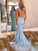 Trumpet/Mermaid Sleeveless Off-the-Shoulder Sweep/Brush Train Lace Tulle Dresses HEP0001625
