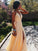 A-Line/Princess V-neck Sleeveless Floor-Length Ruffles Chiffon Dresses HEP0002684