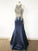 Trumpet/Mermaid Sleeveless Scoop Applique Sweep/Brush Train Satin Dresses HEP0002124