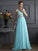 A-Line/Princess Straps Sleeveless Beading Lace Long Chiffon Dresses HEP0002636