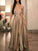 A-Line/Princess Silk like Satin Ruffles Spaghetti Straps Sleeveless Floor-Length Dresses HEP0002589