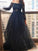 A-Line/Princess Off-the-Shoulder Long Sleeves Lace Floor-Length Tulle Dresses HEP0002025