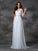 A-line/Princess V-neck Beading Sleeveless Long Chiffon Dresses HEP0002317
