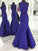 Trumpet/Mermaid Sleeveless Scoop Floor-Length Beading Satin Two Piece Dresses HEP0002412