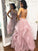 A-Line/Princess Sleeveless V-neck Floor-Length Ruffles Dresses HEP0002578