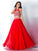 A-Line/Princess Sheer Neck Applique Sleeveless Long Chiffon Two Piece Dresses HEP0002579