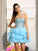 A-Line/Princess Sweetheart Beading Sleeveless Short Organza Cocktail Dresses HEP0008919