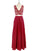 A-Line/Princess Sleeveless V-neck Chiffon Lace Floor-Length Two Piece Dresses HEP0002396