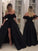 Ball Gown Sleeveless Off-the-Shoulder Sweep/Brush Train Lace Satin Dresses HEP0002090