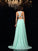 A-Line/Princess High Neck Applique Sleeveless Long Chiffon Dresses HEP0001710