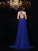 A-Line/Princess High Neck Beading Sleeveless Long Chiffon Dresses HEP0002609