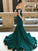 Trumpet/Mermaid Sleeveless Off-the-Shoulder Sweep/Brush Train Ruffles Sequins Dresses HEP0001697