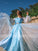 A-Line/Princess Tulle Beading Off-the-Shoulder Long Sleeves Floor-Length Dresses HEP0009076