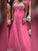 A-Line/Princess Halter Sleeveless Beading Floor-Length Tulle Plus Size Dresses HEP0003524